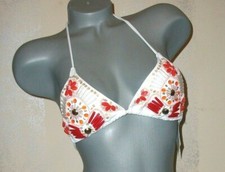 NWT Victoria Secret M White Triangle Embellished Swimsuit Bikini Top