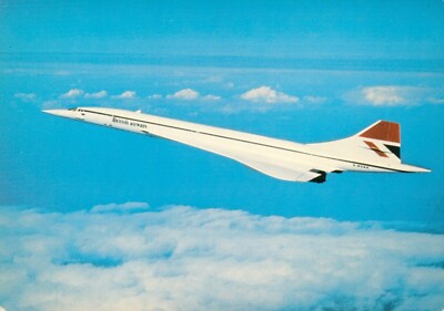 BRITISH CONCORD PLANE POSTKARTE 80ER JAHRE UNBESPIELT ECHTFOTO