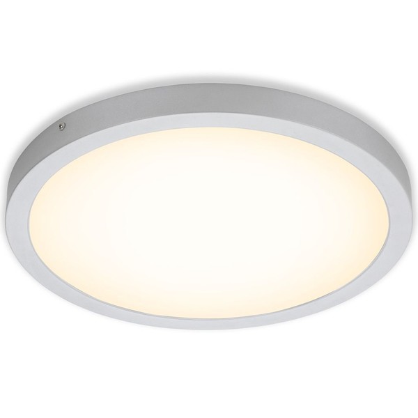Briloner Fire LED Deckenleuchte, WarmweißEs Licht, Flaches Design, Silberfarbig,-image