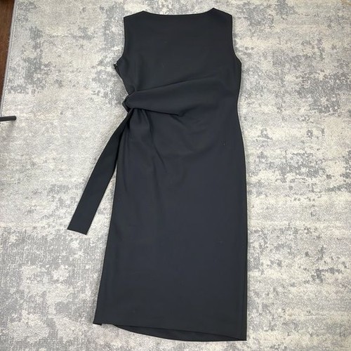 Donna Karen Black Sheath Dress with Side Waist Tie Knot Business Career Sz 8 - Picture 11 of 12