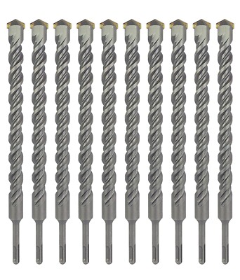 SDS Plus Rotary Hammer Drill Bit 7/8''x10'' Carbide Tip for Concrete Masonry-12Pcs
