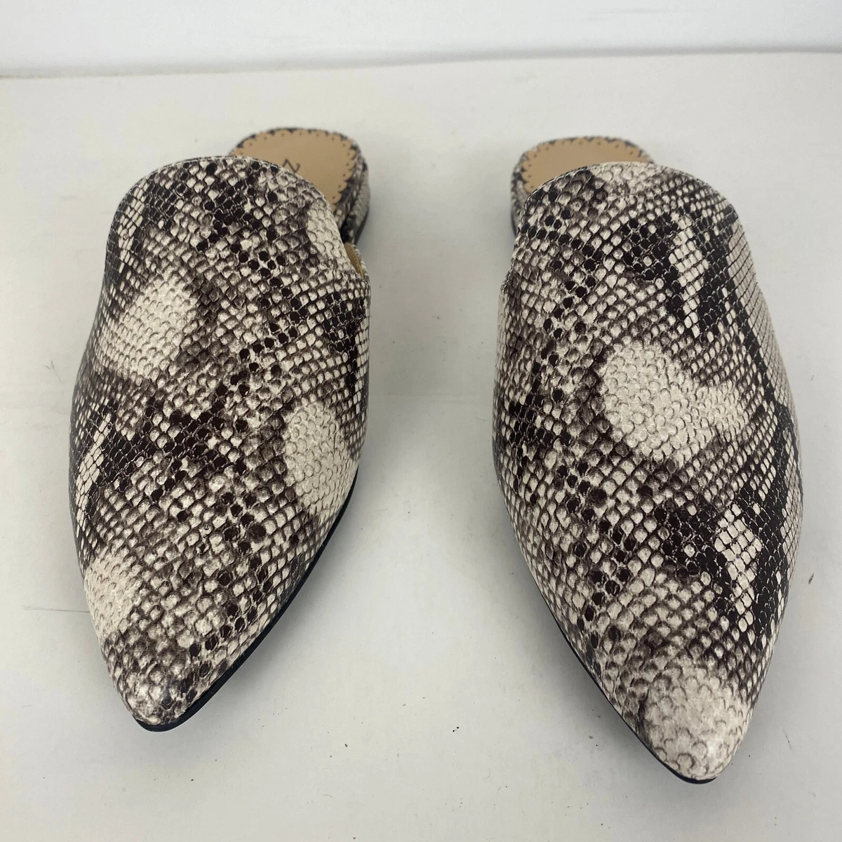 Zigi Soho Roarie Snake Skin Print Pointed Toe Mule Slipper Slide