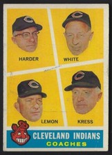 1960 Topps Mel Harder/Jo Jo White/Bob Lemon/Red Kress [ Cleveland Indians #460