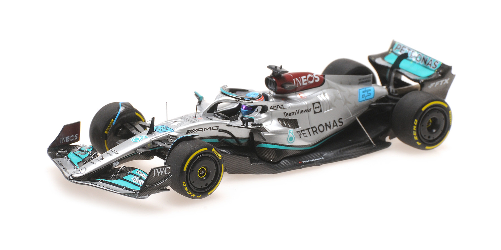 Minichamps 1/43 MERCEDES AMG W13 GEORGE RUSSELL 3RD HUNGARY GP 2022 - 417221363