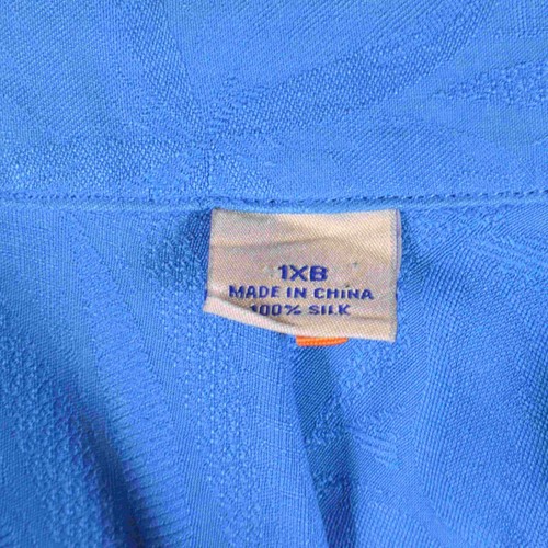 Tommy Bahama Mens Shirt 1XB Blue Floral Short Sleeved Pockets 100% Silk - 第 8/12 張圖片