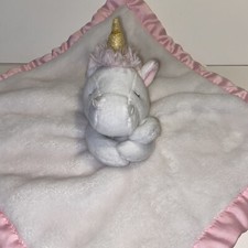 Carter's UNICORN LOVEY Security Blankie Plush Lovie White Pink Blanket