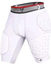 Exxact Sports Elite 5 Pad Adult Girdle for Men with Cup Pocket White