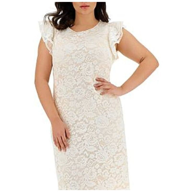 Size Large Ivory Creme Lace Pencil Dress Sheath Wedding Bride Mother Groom | eBay Size Large Ivory Creme Lace Pencil Dress Sheath Wedding Bride Mother Groom | eBay