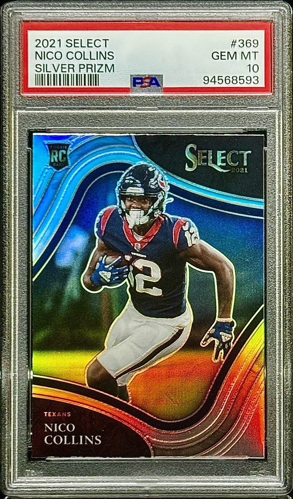 2021 Select Field Level #369 SILVER PRIZM Nico Collins Rookie RC PSA 10 Gem Mint
