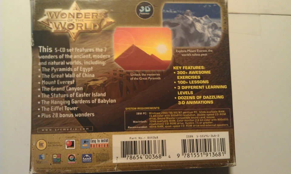 Wonders of the World | Educational CD-ROM Set of 5 | PC/Macintosh - Image 3 of 4