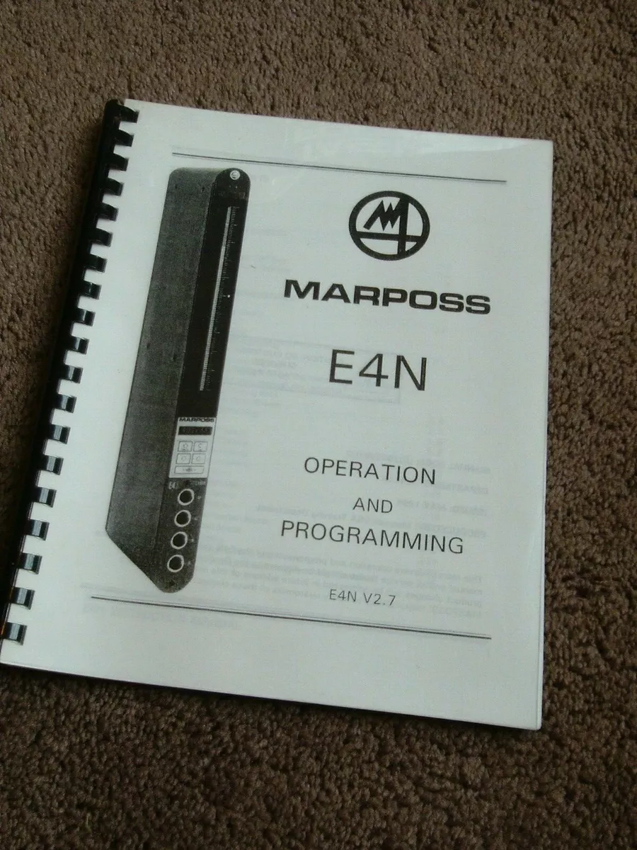 Marposs E4N V2.7 Digital Column Users Operation Programming Instructions  Manual