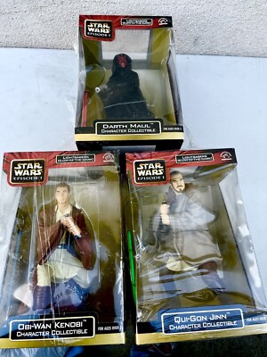 Star Wars Set (3) NEU Episode 1 Applause 9'' Darth Maul Obi-Wan Kenobi-quin Gon