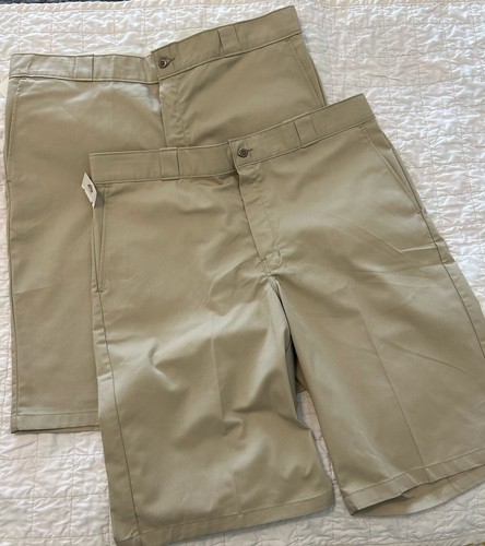 New Lot Of 2 Dickies Men's Work Shorts Flat Front Khaki size 40 *flaw - Picture 2 of 2