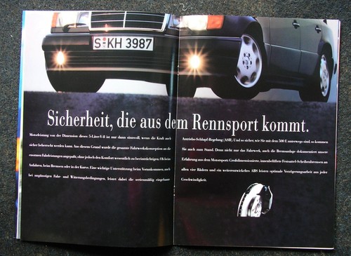 Mercedes Prospekt 500E W124 "FEUER UND SEIDE" - 7.1991 Großformat - Bild 4 von 8