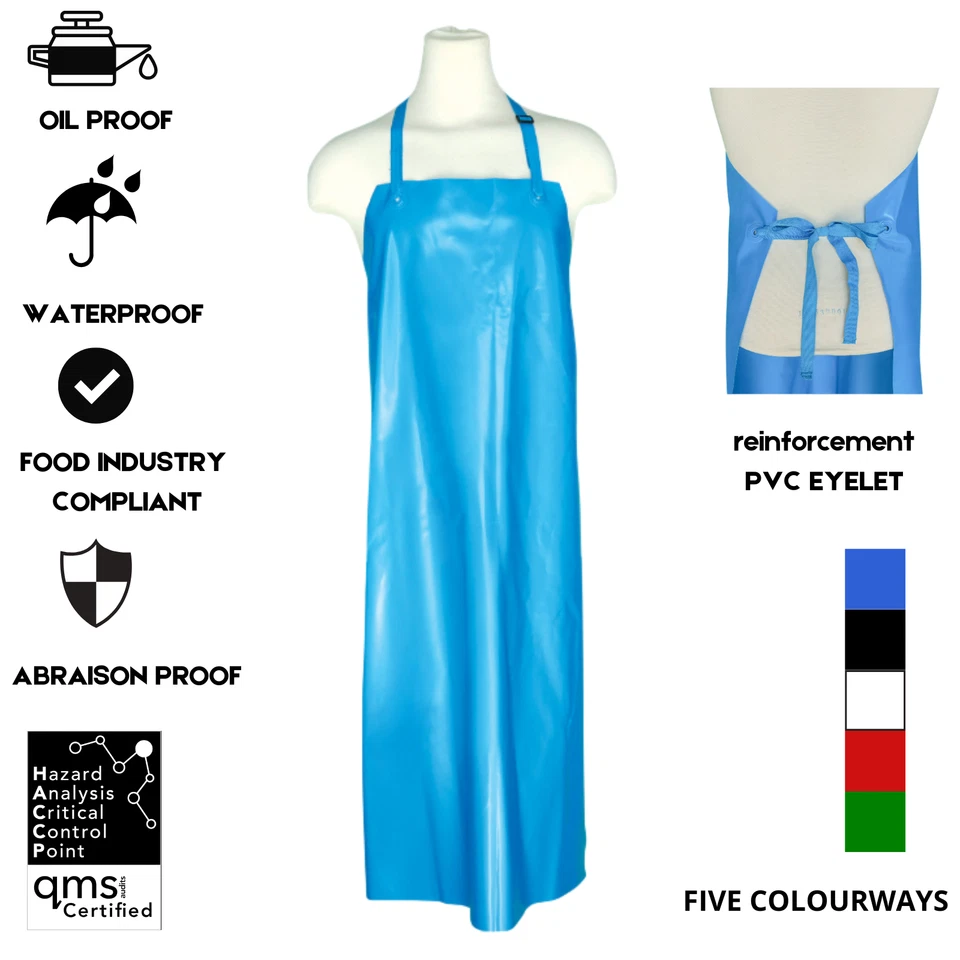 Heavy Duty Protective Work Apron Waterproof PVC Plastic-Butcher Cleaner Kitchen - Image 2 of 4