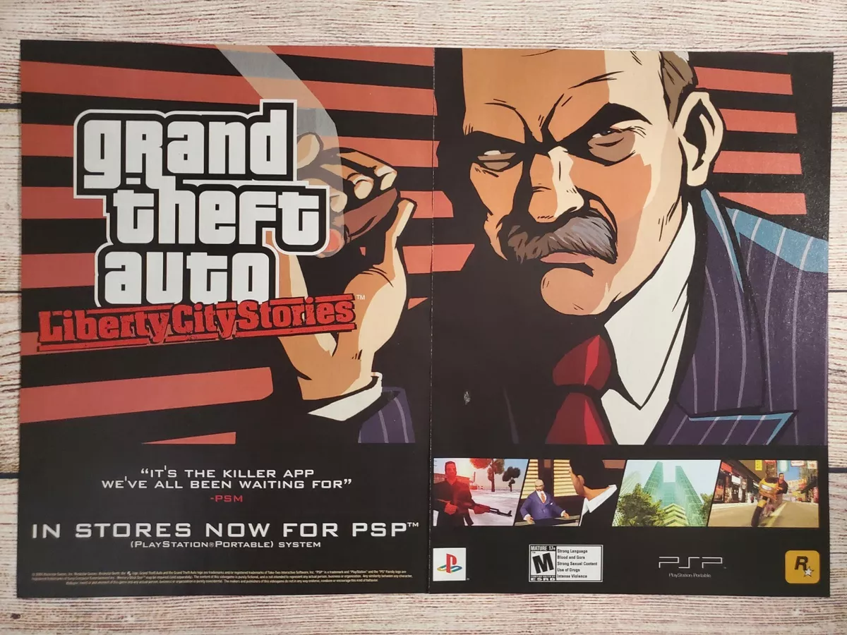 GTA Grand Theft Auto Liberty City Stories PSP Promo Ad Art Print Poster PS2