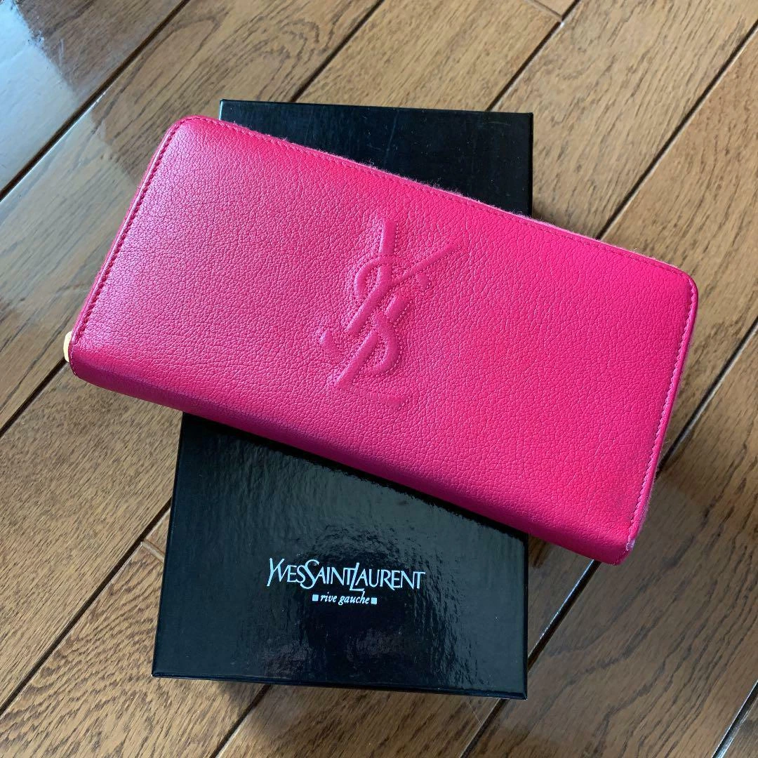 YSL Fuchsia Leather Wristlet Small Bag - Vintage Lux