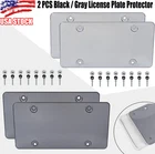 2PCS License Plate Protecters Abs Clear License Plate Cover Fit Us Vehicles