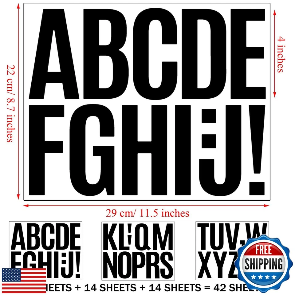 Bemeol 476 Pieces Bulletin Board Letters 4 Inch Large Alphabet Letter Sticker - Image 2 of 4