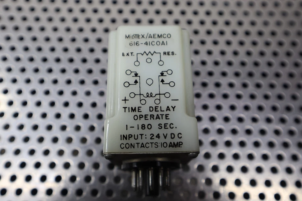 Midtex/Aemco 616-41COA1 1-180 seg. Relé de funcionamiento de retardo de tiempo de 24 VCC usado garantía Foto 3 de 4
