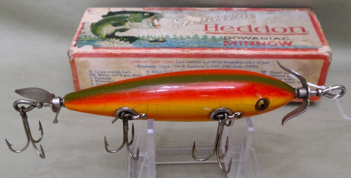Heddon 150 Five Hook, L-Rig Minnow w/Correct Box, Rainbow Color, C