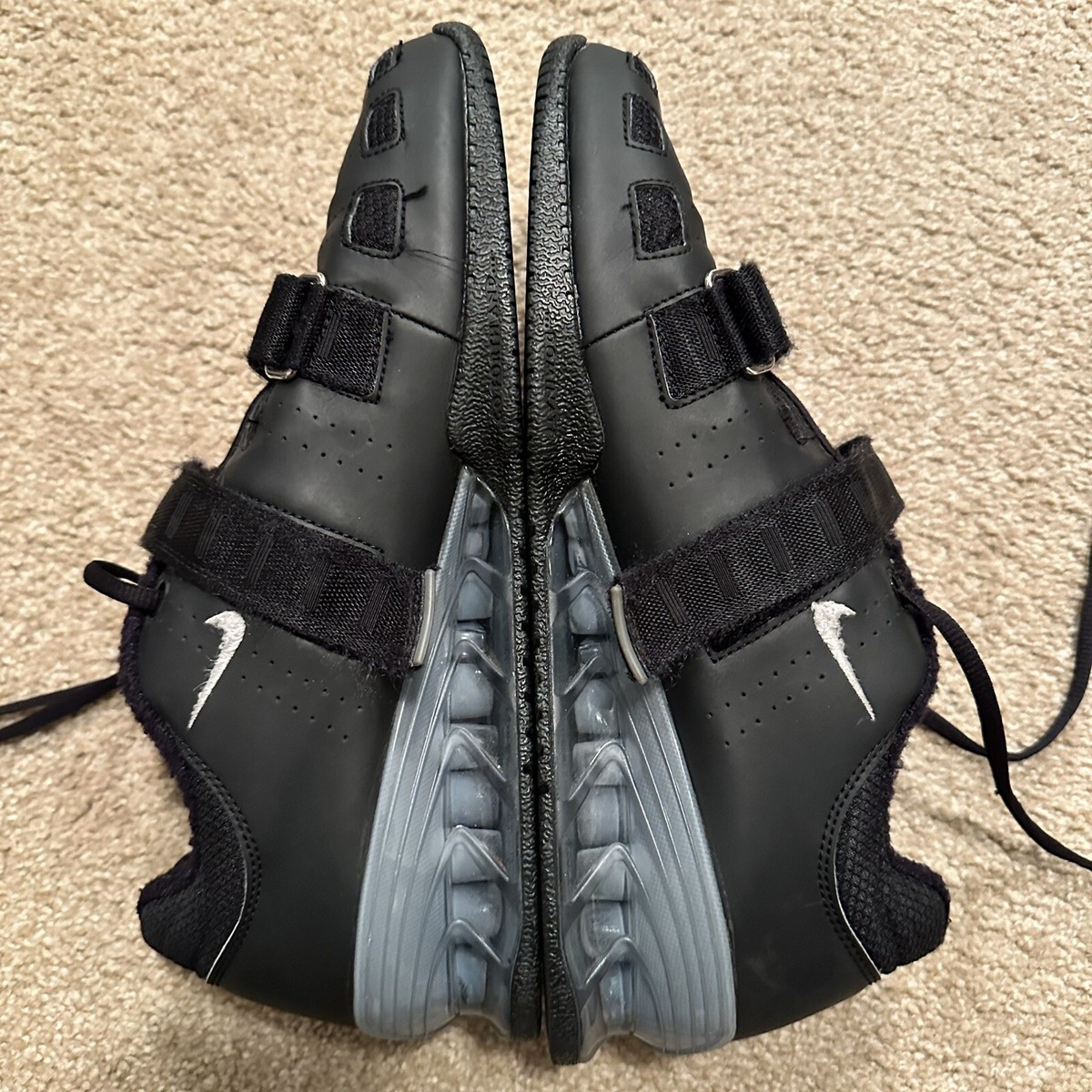 Nike Mens Romaleos 2 476927-010 Black Leather Weightlifting Shoes