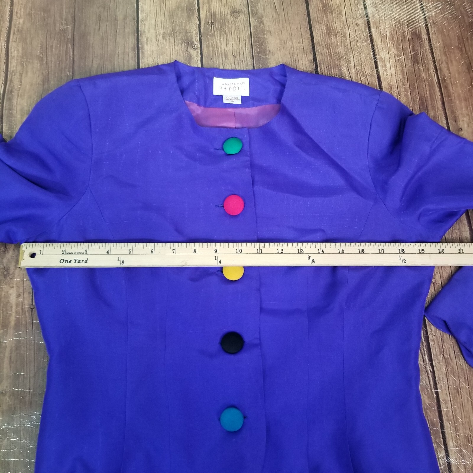 Vintage Adrianna Papell Womens Blazer Size 10 Blue Si… Gem