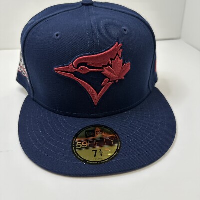 TORONTO BLUE JAYS New Era 59FIFTY Navy Fitted Hat Size 7 3/4 40th Side Patch NWT