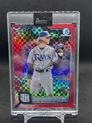 2022 Bowman Chrome X SHANE BAZ Red Refactor 1/3 RARE!! Newest Oriole!!!