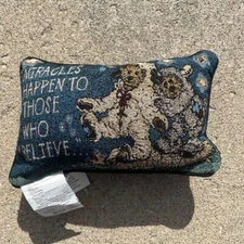Vintage Boyds Bears Tapestry Pillow Grandma Core Believe Miracles Cute Retro