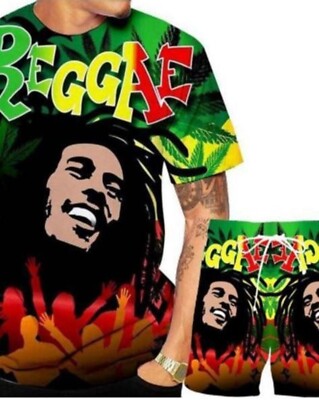 Bob Marley Reggae Star 3D All Over Printed Unisex Top Bottom