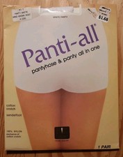 VTG Panti-All Pantihose All In One White Panty Brown Mist Hose Color MT/T A-230