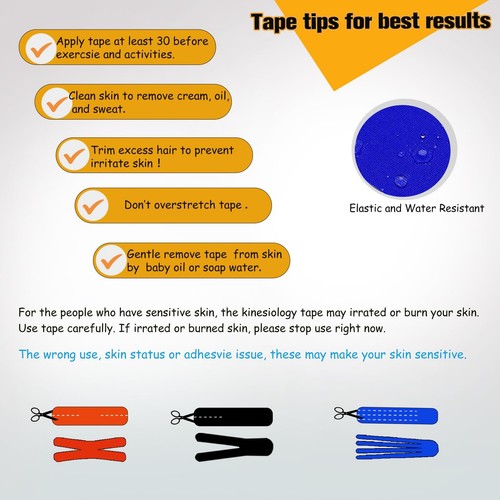 Kinesiology Tape Precut 2 Rolls Pack, Athletic Tape for Muscle Joints Support... - Picture 7 of 7