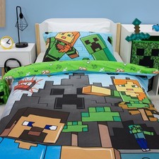 Minecraft Levels Single Duvet Quilt Cover  Pillowcases Children's Official