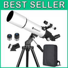 Portable 80mm Telescopio with Backpack, Ideal for Beginners
