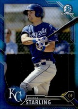2016 Bowman #BCP138 Bubba Starling Chrome Prospects Blue Refractor #/150