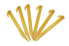 Plastic Tie Down Tent Stakes 6 Pack Guyline 9" Peg Outdoor Decoration Tree Lawn