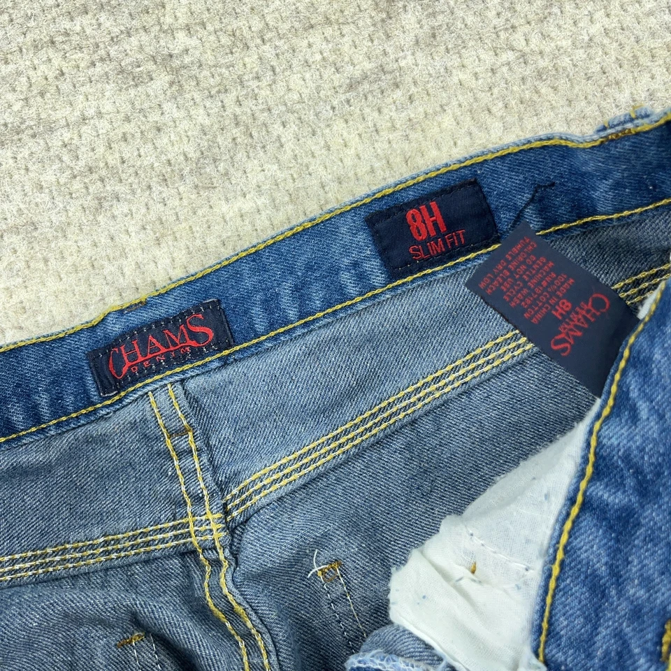 Vintage Y2K Chams Jeans Boys 8 Husky Carpenter Baggy Skate 2000s Youth 32x25 - Image 4 of 4