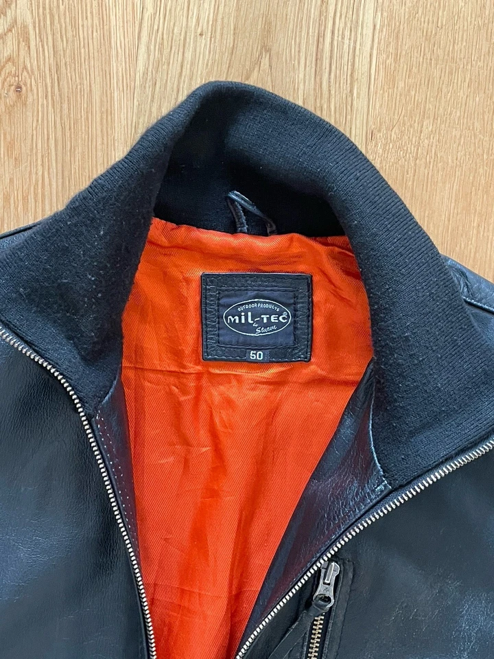 Кожаная куртка-бомбер 90-х Mil-Tec от Sturm German Pilot - Изображение 3 из 4