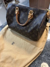 Louis Vuitton Speedy 30 Brown Monogram Shoulder Bag With Dust Bag