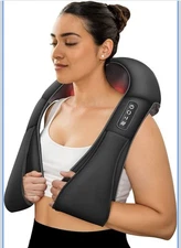 COMFIER Shiatsu Black Neck & Shoulder Deep Kneading Massager With Heat