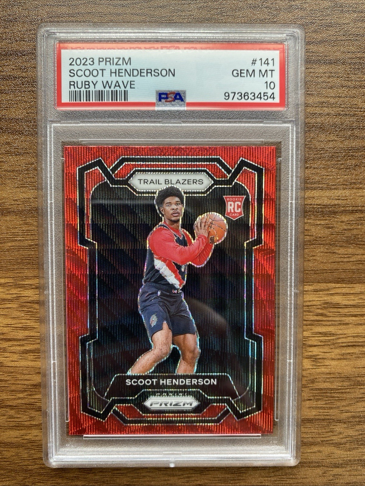 2023-24 Panini Prizm Red Wave #141 Scoot Henderson RC Trailblazers PSA 10