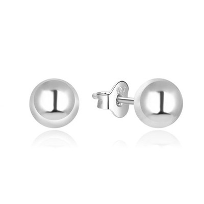 Modern silver earrings studs AGUP215 - Diameter: 0.6 cm