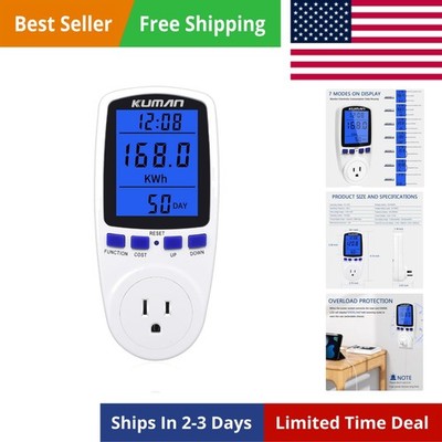 Upgraded Watt Meter, Home Electricity Usage Monitor, Plug-in Socket Power Met...