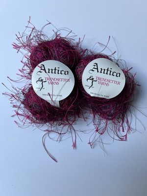 Trendsetter Novelty Yarn Antico Color 206 Pink With Black Metallic - Lot Of 3