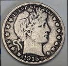 (1) Beautiful Toned Antique 1915-S Barber Half Dollar VF-VERY FINE NICE DETAIL