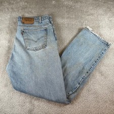 Vintage 90s Levi's 505 Men's 36x30 Light Wash Straight Leg Jeans Distressed USA
