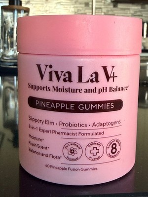 Viva La V+ 8-in-1 Slippery Elm Vaginal Probiotic Gummies for Women (60 Count)