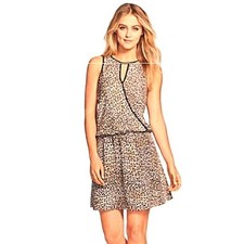 VINCE CAMUTO Chic  Desert Leopard Surplice Keyhole Dress (Size- 8 ) NWT $149