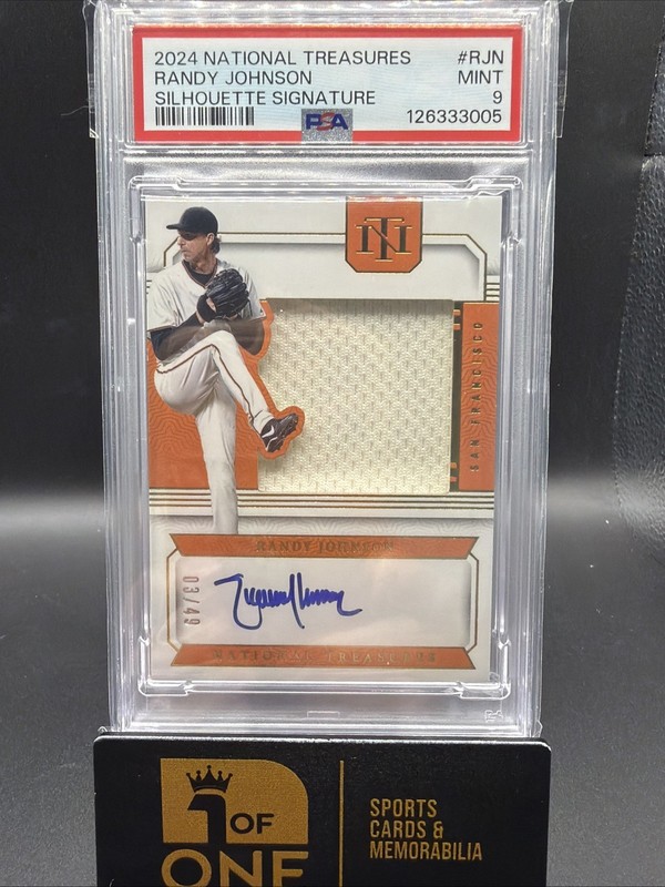 2024 National Treasures - Silhouette Auto #3/49 - PSA 9 - Randy Johnson - Giants